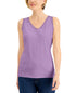 Petite Cotton Lace-Trim Tank Top